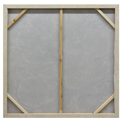 100X100cm Golden Orbs Amidst Ethereal Mists Light Wood Framed Hand Painted Canvas Wall Art