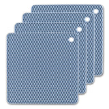 4 Pack Multi Purpose Silicone Insulation Mat Heat-Resistant Dishes Pads(Light Blue)