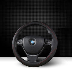 Universal Luxury Car 37-38cm Steering Wheel Cover PU Leather Non-slip Breathable (Black-blue)