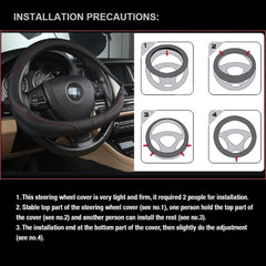 Universal Luxury Car 37-38cm Steering Wheel Cover PU Leather Non-slip Breathable (Brown)