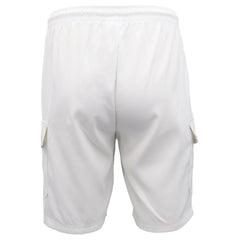 Men's Cargo Shorts 4 Pockets Cascual Work Trousers Active Pants Elastic Waist, White, L
