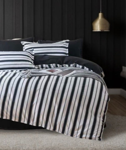 Ascar Striped Quilt Cover Set - King Size