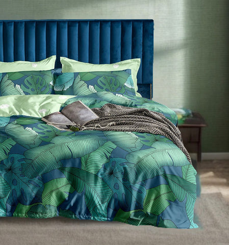 Kalena Leaves Quilt Cover Set - Queen Size