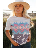 Azura Exchange Aztec Geometric Print T-shirt - M