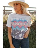 Azura Exchange Aztec Geometric Print T-shirt - M