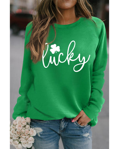 Azura Exchange Lucky Clover Print Graphic Sweatshirt - XL