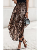 Azura Exchange Leopard Smocked Waist Skirt - S