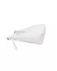 Golden Logo Zip Closure Shoulder Bag with Internal Compartments One Size Women
