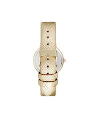 Gold Fashion Analog Watch with Rhine Stone Facing One Size Women