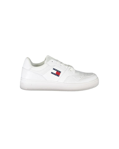 Tommy Hilfiger Men's White Polyester Sneaker - 42 EU