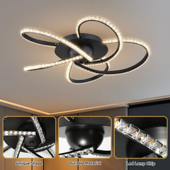 Irie Dimmable 5 Lights LED Ceiling Light - Black