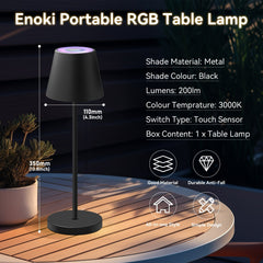 Enoki Portable RGB Table Lamp - Black