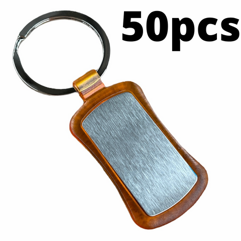 50x Duo Key Tag Key Ring Keyring School Bag Badge Bulk - Orange