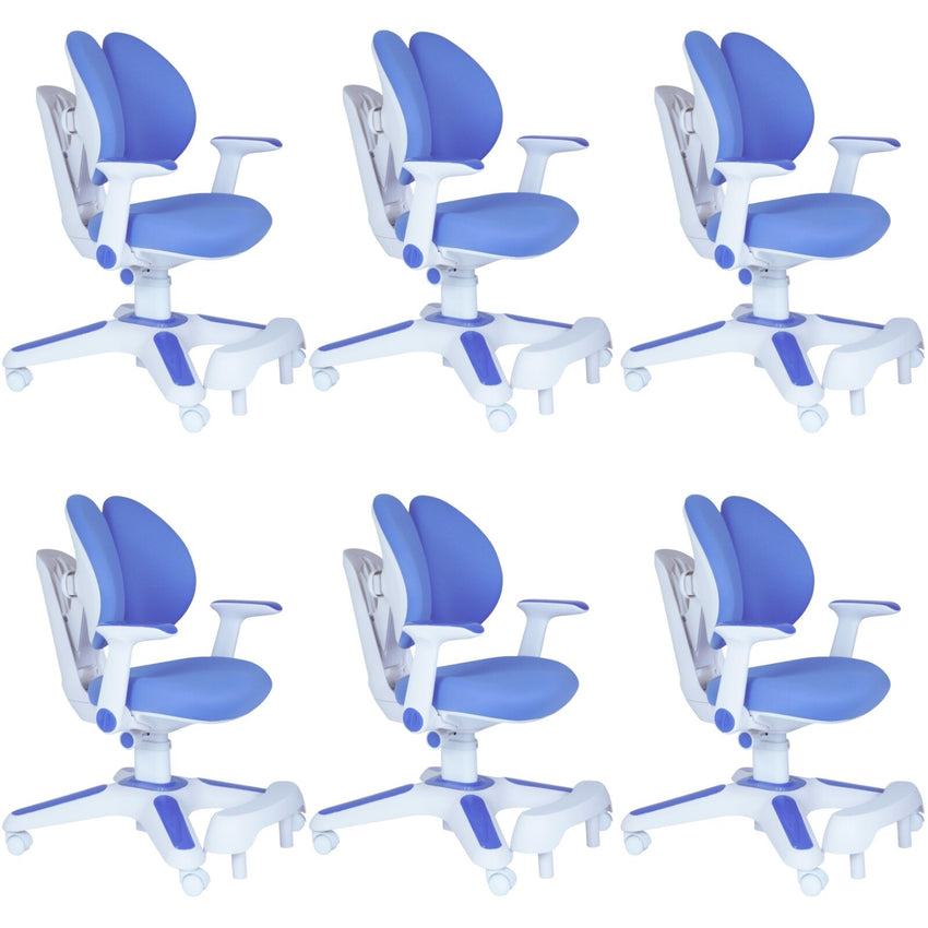 Ergonomic Children Kids Study Chair Set of 6 Height Adjustable - Blue