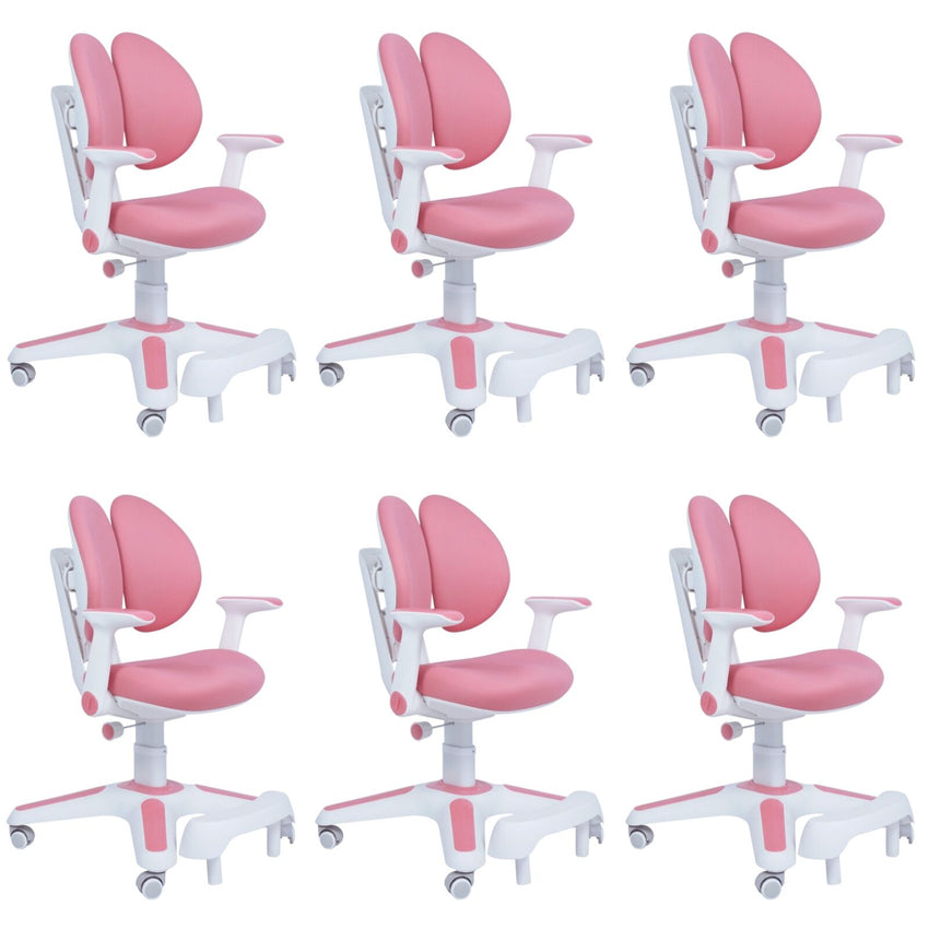 6x Ergonomic Children Kids Study Chairs Height Adjustable - Pink