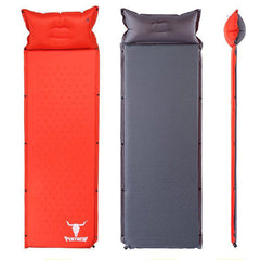 Air Bed Self Inflating Mattress Sleeping Mat Camp Camping Hiking Joinable - red