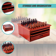 10 in 1 Wooden Chess Board Games Slide Out Checkers House Unit Set