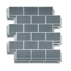 Tiles 3D Peel and Stick Wall Tile Dark Grey 10 Sheets
