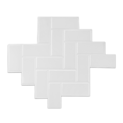 Tiles 3D Peel and Stick Wall Tile Herringbone White 10 Sheets