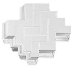 Tiles 3D Peel and Stick Wall Tile Herringbone White 10 Sheets