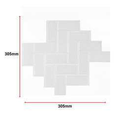 Tiles 3D Peel and Stick Wall Tile Herringbone White 10 Sheets