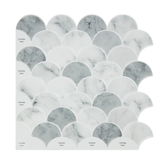 Tiles 3D Peel and Stick Wall Tile Fish Scale Mosaic 10 Sheets