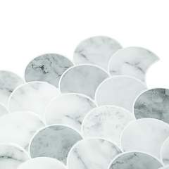Tiles 3D Peel and Stick Wall Tile Fish Scale Mosaic 10 Sheets