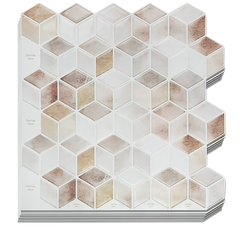 Tiles 3D Peel and Stick Wall Tile Shell Mosaic 10 Sheets