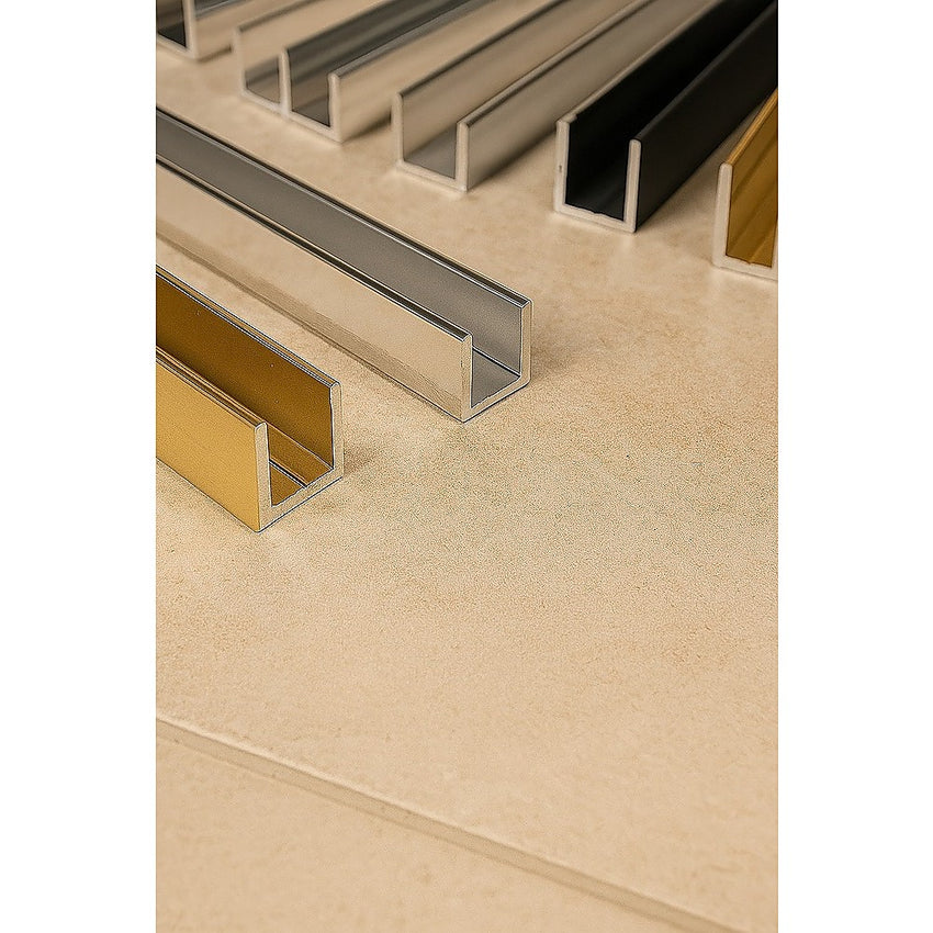 Glass Shower Screen 120cm Floor Channel in Black