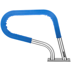 VEVOR Pool Rail 32x23 Pool Railing 304 Stainless Steel 250LBS Load Capacity Silver Rustproof Pool Handrail Humanized Swimming Pool Handrail with Blue Grip Cover & M8 Drill Bit & Self-Taping Screws