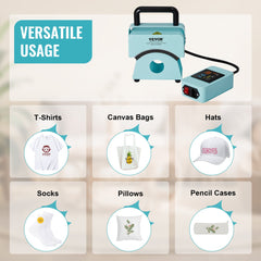 VEVOR Hat Press Machine Mini Hat Heat Press for Caps 5.9x3.15 inch Plate Green