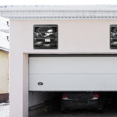 VEVOR Shutter Exhaust Fan, 406 mm /16inch with Temperature Humidity Controller, EC-motor, 1747 CFM, Variable Speed Adjustable Wall Mount Attic Fan, Ventilation and Cooling for Greenhouses, Garages, Sheds