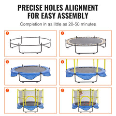 VEVOR 5FT Trampoline for Kids, 60" Indoor Outdoor Trampoline with Safety Enclosure Net, Basketball Hoop and Ocean Balls, Mini Toddler Recreational Trampoline Birthday Gifts for 3+ Years Kids