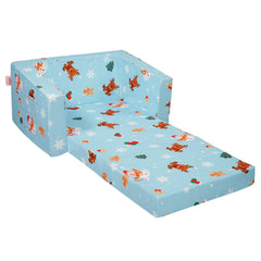VEVOR Baby Chair Foldable 2-in-1 Baby Lounger Couch Cartoon Kids Sofa Pink