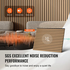 VEVOR Wood Slat Acoustic Panels 23.6 x 47.2 inch for Modern Wall Decor Light Oak