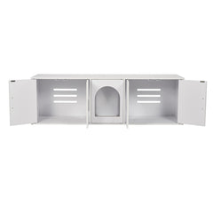 VEVOR Cat Litter Box Enclosure Wooden Litter Box Furniture Hidden 57.9" White