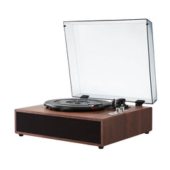 VEVOR Bluetooth Vinyl Record Player 3-Speed Belt Driven Turntable 10W Speakers