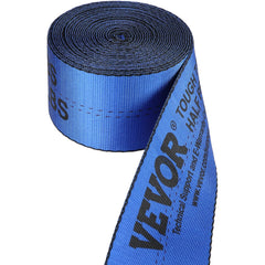 VEVOR Winch Straps, 10.2 cm x 9.1 m, 2.7T Load Capacity, 8.2T Breaking Strength, Truck Straps with Flat Hook, Flatbed Tie Downs Cargo Control for Trailers, Farms, Rescues, Tree Saver, Blue (10 Pack)