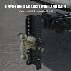 VEVOR Adjustable Trailer Hitch, 25.4 cm Drop & 21.59 cm Rise Hitch Ball Mount with 5.08 cm Receiver, Solid Tube, 6350 kgs GTW, 5.08 cm & 5.08-0.79 cm 45# Steel Tow Balls with Key Lock for Truck Towing