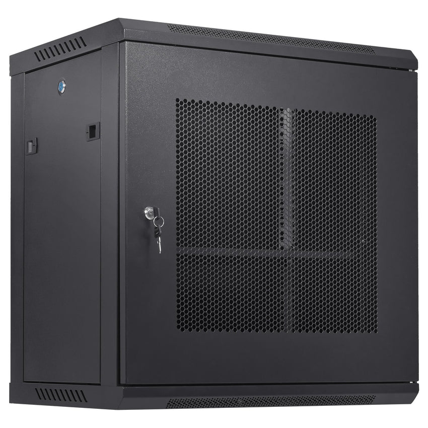 VEVOR 12U Wall Mount Network Server Cabinet, 15.5'' Deep, Server Rack Cabinet Enclosure, 200 lbs Max. Ground-mounted Load Capacity, with Locking Door Side Panels, for IT Equipment, A/V Devices