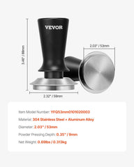 VEVOR 51mm/53mm/58mm Espresso Tamper Stainless Steel Coffee Tamper with Spring