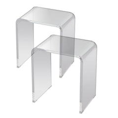 VEVOR Acrylic End Table, 2 pcs C-Shaped Lucite Side Tables, Clear Acrylic Side Table for Drink, Food, Snack used in Living Room, Bedroom, and Study
