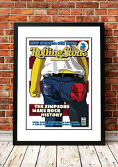 The Simpsons 'Born in the USA' Rolling Stone Magazine Cover! - Framed A4