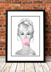 Bridgit Bardot ‘Bubblegum’ Pop Art Poster - Framed A2