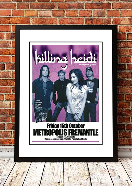 Killing Heidi ‘Metropolis’ Fremantle, Australia Concert Poster 2004 - Framed A3