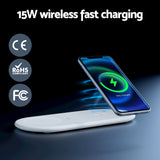 Devanti 3 in 1 Wireless Charger 15W Fast Charging RGB Light Bluetooth Speaker for Phone