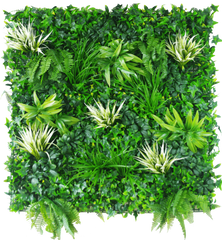 White Grassy Greenery Vertical Garden / Green Wall UV Resistant 100cm x 100cm