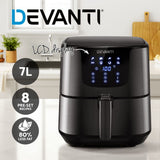 Devanti Air Fryer 7L LCD Fryers Black
