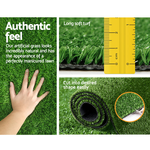 Prime Turf Artificial Grass 2mx5m 10mm Synthetic Fake Lawn Turf Plant Plastic Olive