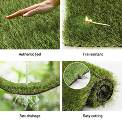 Prime Turf Artificial Grass 45mm 2mx5m Synthetic Fake Lawn Turf Plastic Plant 4-coloured